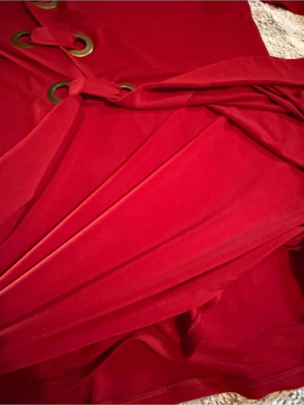 Eva Varro 3/4 sleeves red side grommet tunic-Claret large - Picture 10 of 10